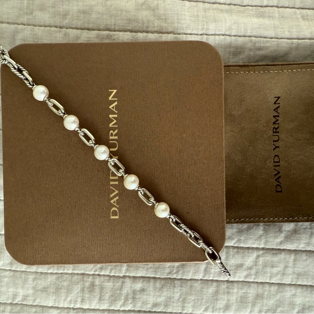 NEW David Yurman Madison® Chain Bracelet- Sterling Silver with Pearls, 6mm